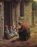 Jean Francois Millet Woman feeding the children painting